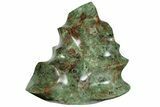 Polished Green Chrysoprase Flame - Madagascar #215082-1
